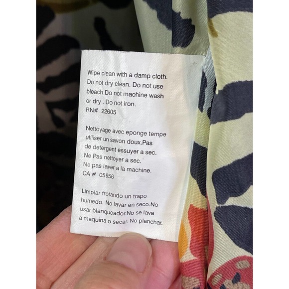 Totes Size L Black Floral Zebra Rain Coat Jacket Pockets - Picture 9 of 11